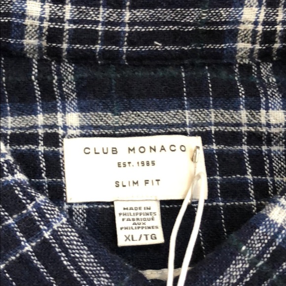 Men’s: Club Monaco slim fit plaid button down - Picture 2 of 3